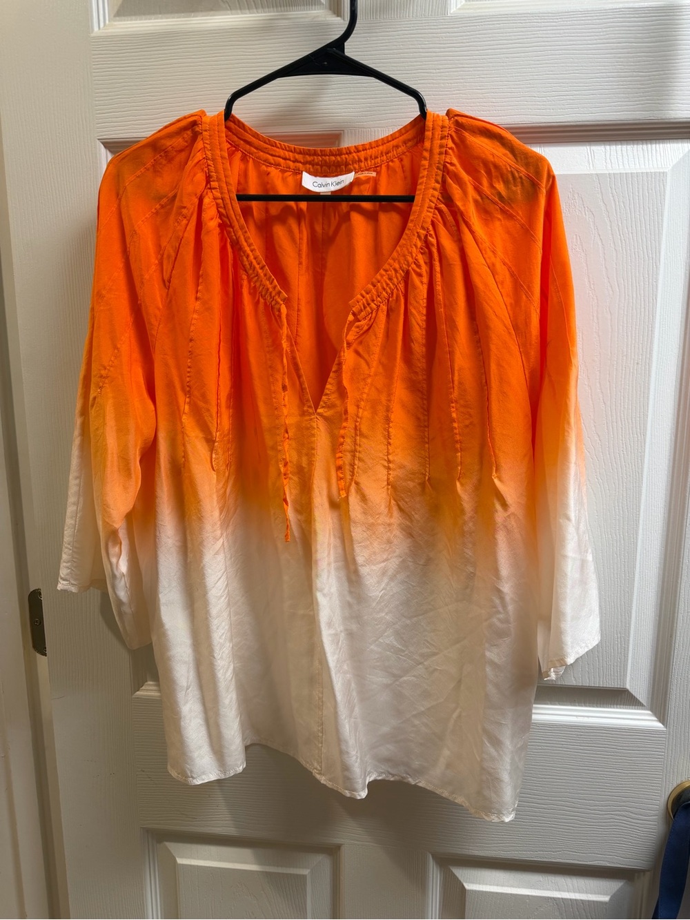 Calvin Klein Orange and White Ombre Blouse